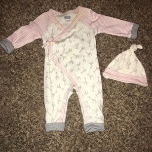 Mud pie baby girl one piece outfit/matching hat